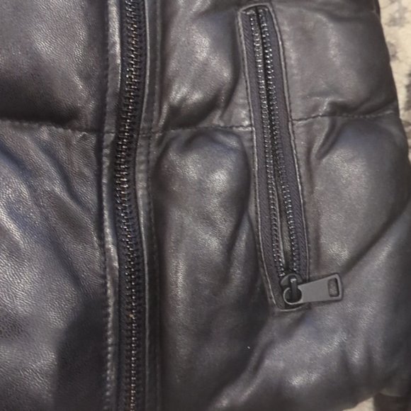 NWT Body & Christensen Black Super Soft Leather Puffer jacket - Picture 3 of 11